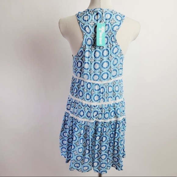 Tiare Hawaii blue lighthouse mini dress coverup one size - Picture 5 of 14